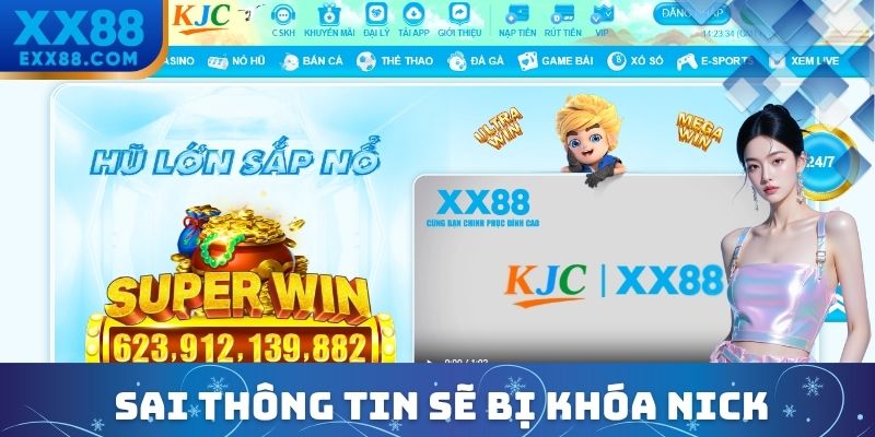 Đăng Nhập XX88 Với Quy Trình 04 Bước - Thả Ga Đặt Cược 3 Điền sai nick 5 lần bị khóa