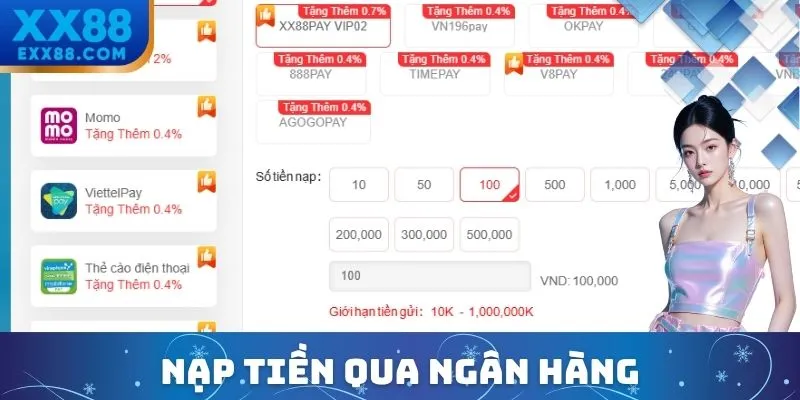 Nạp Tiền XX88 Chi Tiết Với Hướng Dẫn Qua 03 Phương Thức 1 Giao dịch siêu tốc qua app banking